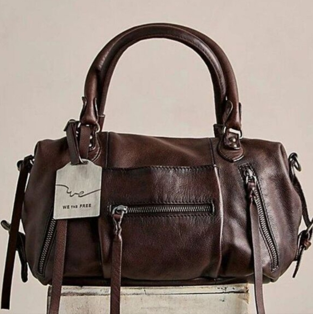 FREE PEOPLE Baby Emerson Tote Bag In Bitter Bark.